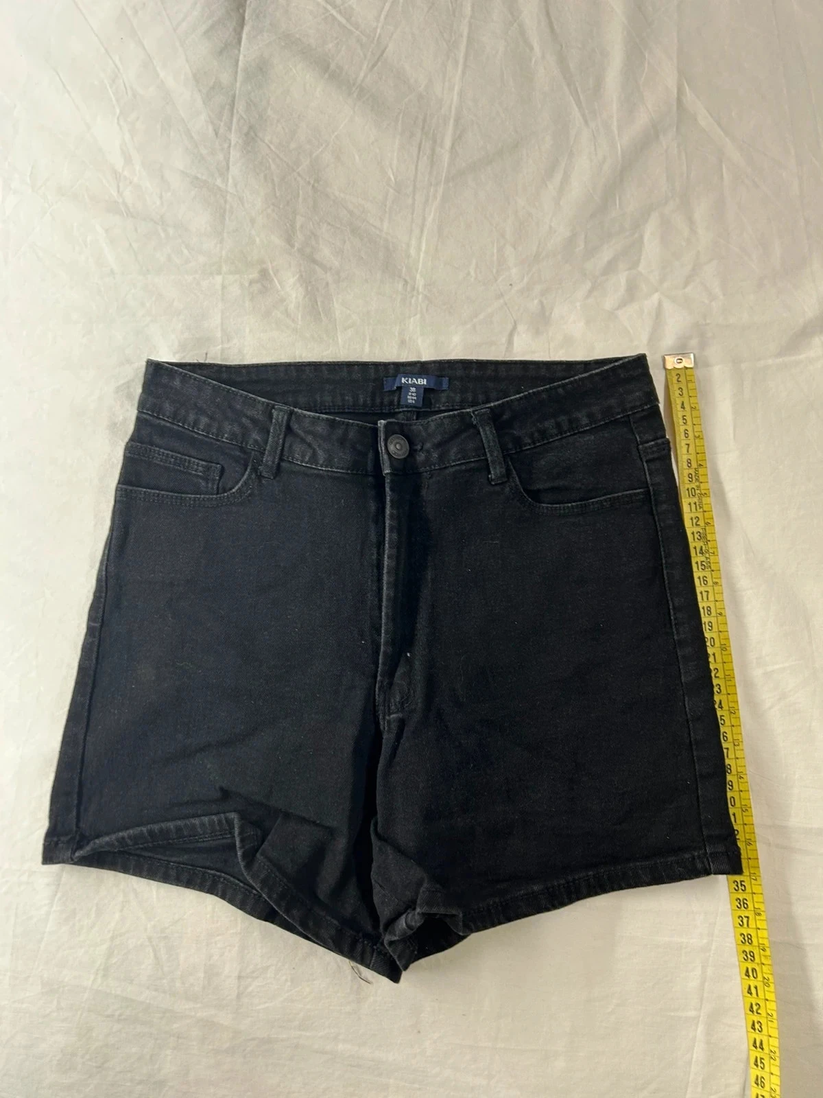 Short en jean taille haute noir kiabi
